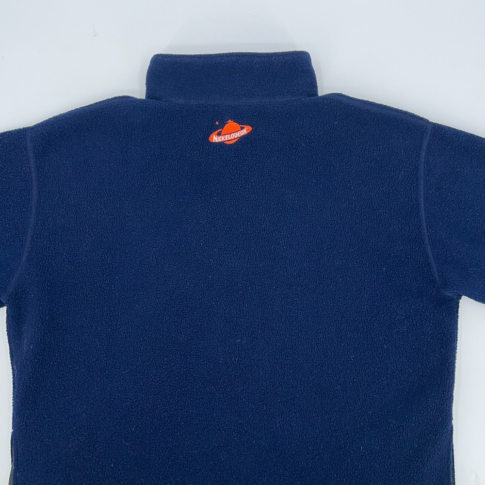 vintage‎ NICKELODEON 1/4 Zip Fleece Pullover Jacket LARGE Sweater Cast Crew